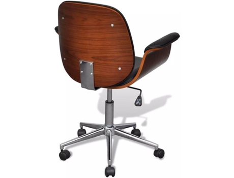 Cadeira de Escritório Operativa VIDAXL Preto Madeira Curvada (Costas