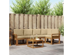 Vidaxl Conjunto De Sofás Para Exterior 6 Unid. Natural E Bege