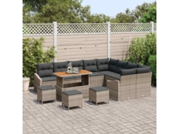 Vidaxl Conjunto De Sofá De Jardim 13 Unid. 8-número De Lugares Cinzeto