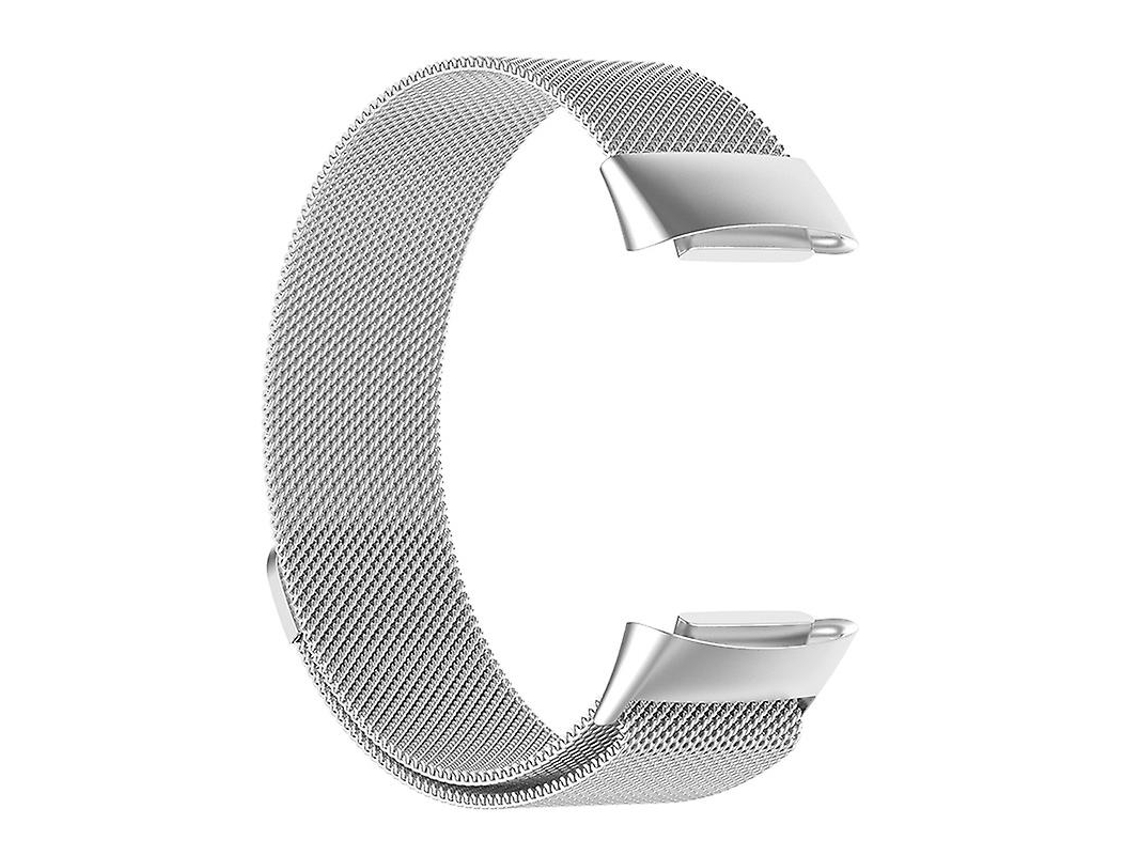 Pulseira de malha milanesa para Fitbit Charge 6/5/E-Bike, pulseira de malha de aço inoxidável ajustável para relógio inteligente