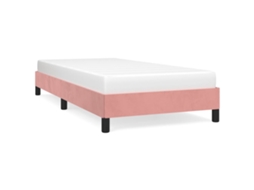 Estrutura de Cama 90x190 Cm Veludo Rosa MAISON EXCLUSIVE