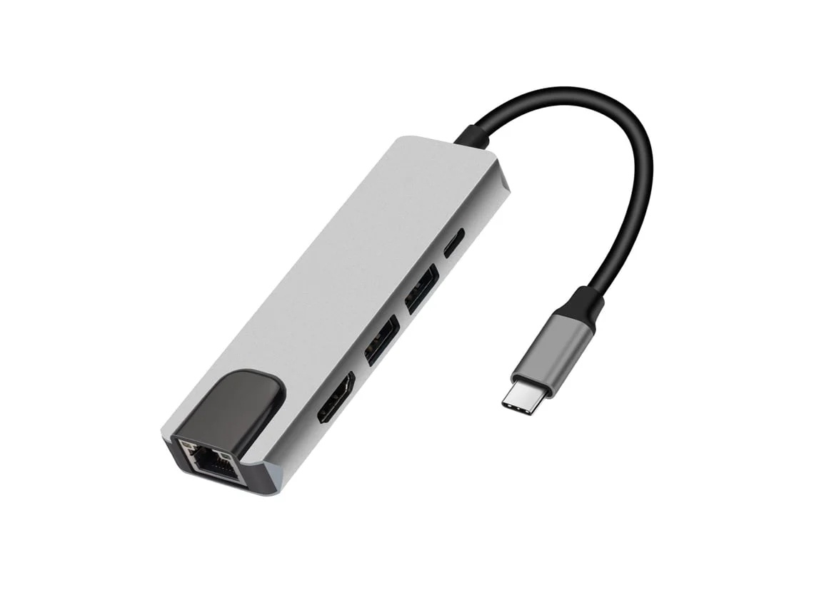 Lurelia Hub Usb-c 5 Em 1 Com Hdmi 4k, Rj45, Usb 3.0