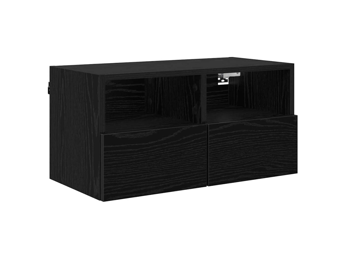 Conjunto 1 Gabinete De Armazenamento De Parede Vidaxl Preto Derivados De Madeira (60 X 30 X 30 Cm)