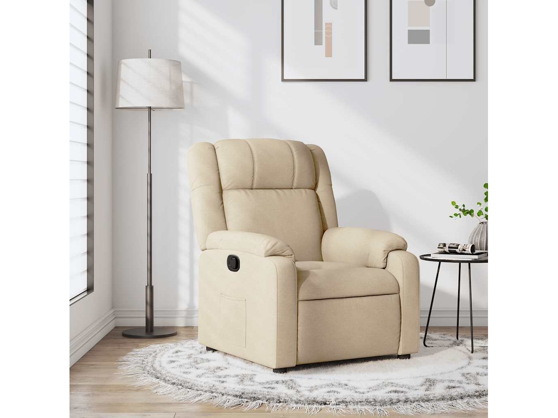 Poltrona de Sala HARLANV1 com elétrico em veludo cor creme