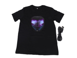 Camiseta Led Programável Bluetooth com App Padrões Personalizáveis Glow para Festa Tamanho S