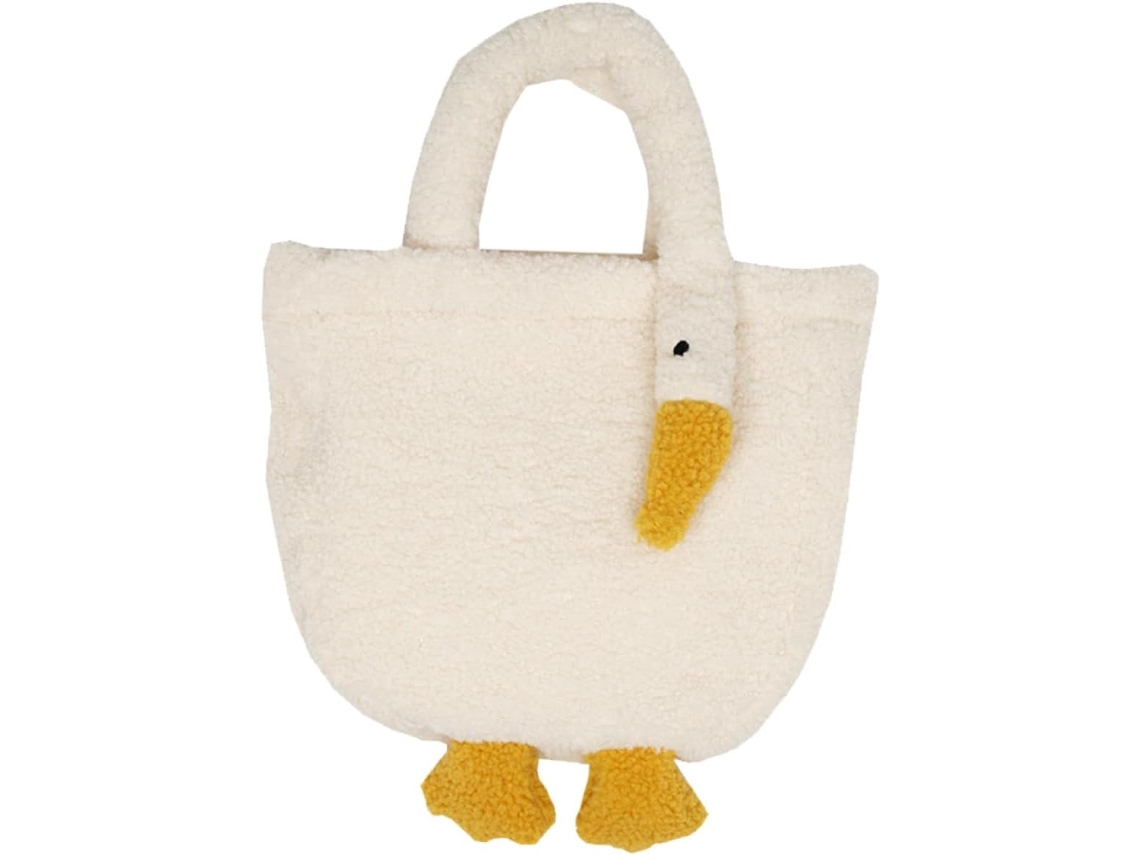 Bolsa De Pelúcia Bege Para Mulheres E Meninas, Leve, Com Capacidade Adequada E Design Fofo E Elegante.