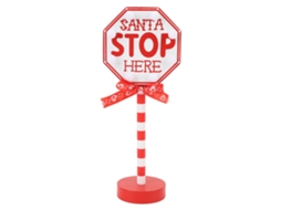 2026 sinal de Palo ''santa Stop Here'' Decoração de Natal em Madeira para Escritório com Luz Led Quente Presente