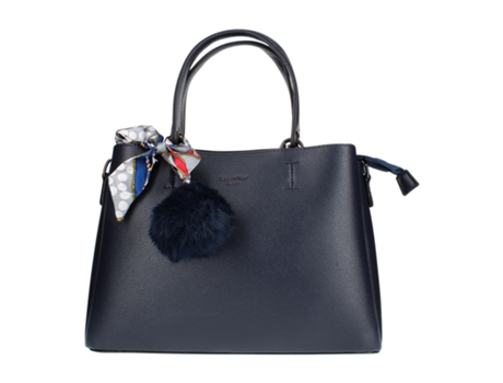 GALLANTRY Bolsa com Pompom e Cachecol Azul Escuro