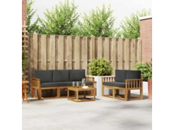 Vidaxl Conjunto De Sofás Para Exterior 6 Unid. Natural E Antracite