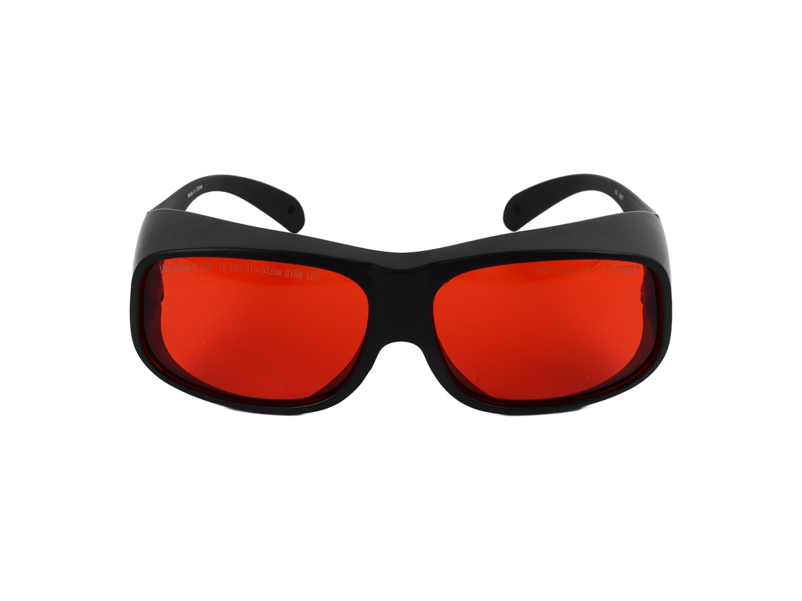 Óculos De Segurança Contra Laser 532nm Od5+ Lentes Protectoras Para Salões De Beleza E Instituições Médicas Marco Preto Lentes Vermelhas