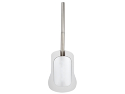 Suporte de Parede para Escova Sanitária com Cabo em Aço Inoxidável Cromado para Organização do Banheiro, Branco AQUAFORGE