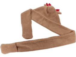 Gorro Feminino Com Cachecol Integrado Em Lã Macia, Elegante E Quentinho Com Orelhas De Veado Para Clima Frio.