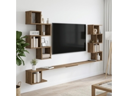 Vidaxl Prateleira De Tv Montada Na Parede Carvalho Arttisan