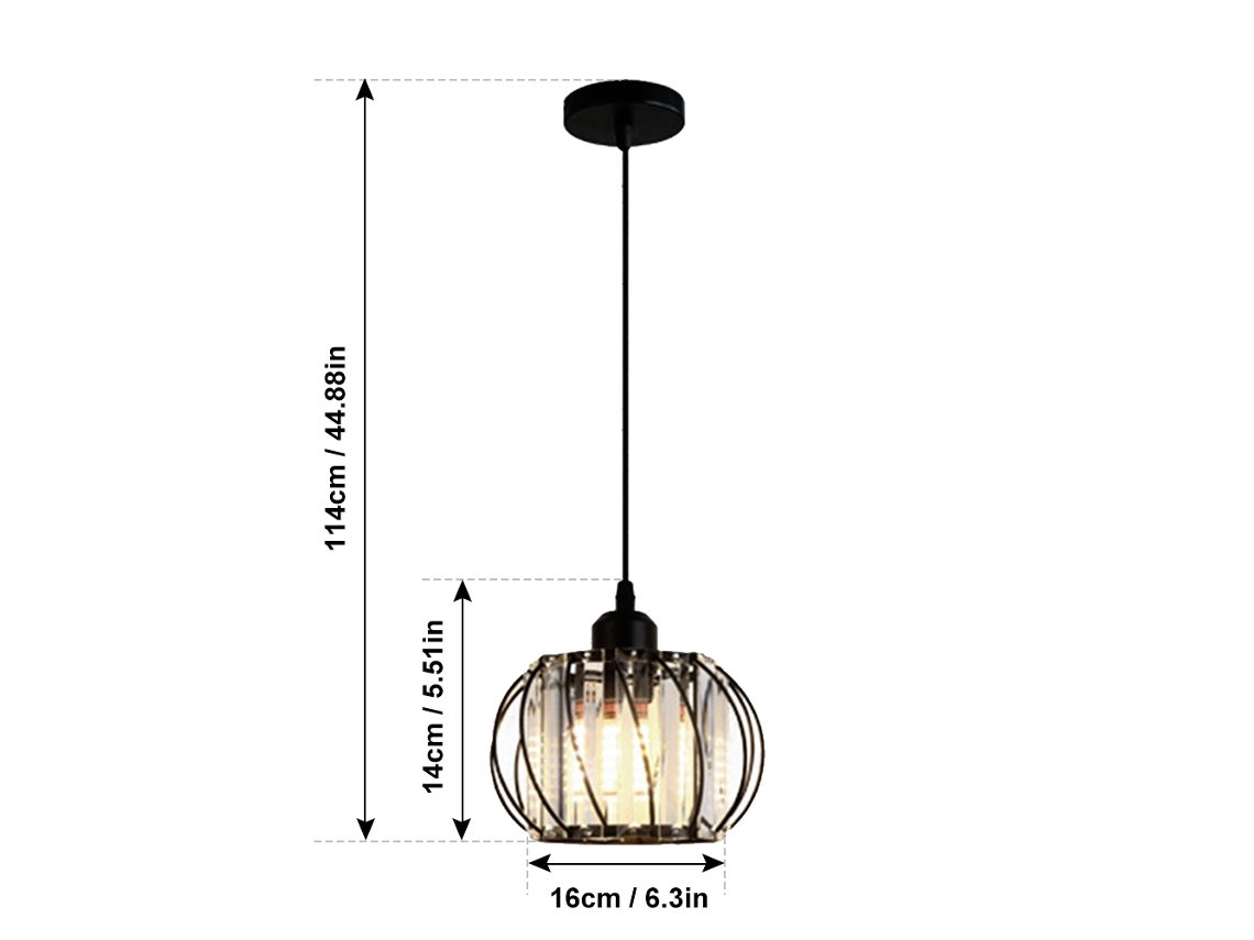 Rebe-lâmpada Pendente De Vidro Com Estilo De Cabo Simples E Moderno, Com Luz Quente De 12w Para Corredor, Pórtico, Varanda Preta 1§2§3