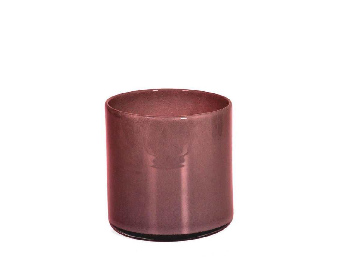 Porta velas Rosa Escuro Vidro 12x12 Cm BRILVIBERA