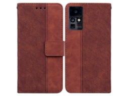 Capa De Celular Em Couro Com Relevo Geométrico Para Infinix Zero X / X Pro