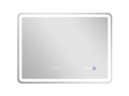 Espelho De Memória Banheiro Com Luz Led 80x60 Cm Bluetooth 3 Cores Relógio Digital Função Antiembaça