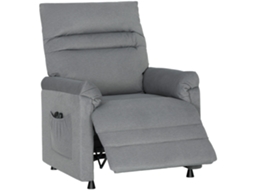 Poltrona Relax Com Aquecimento Lombar E Massagem Por Vibração Reclinável Função De Memória 82x99x106 Cm Cinzento