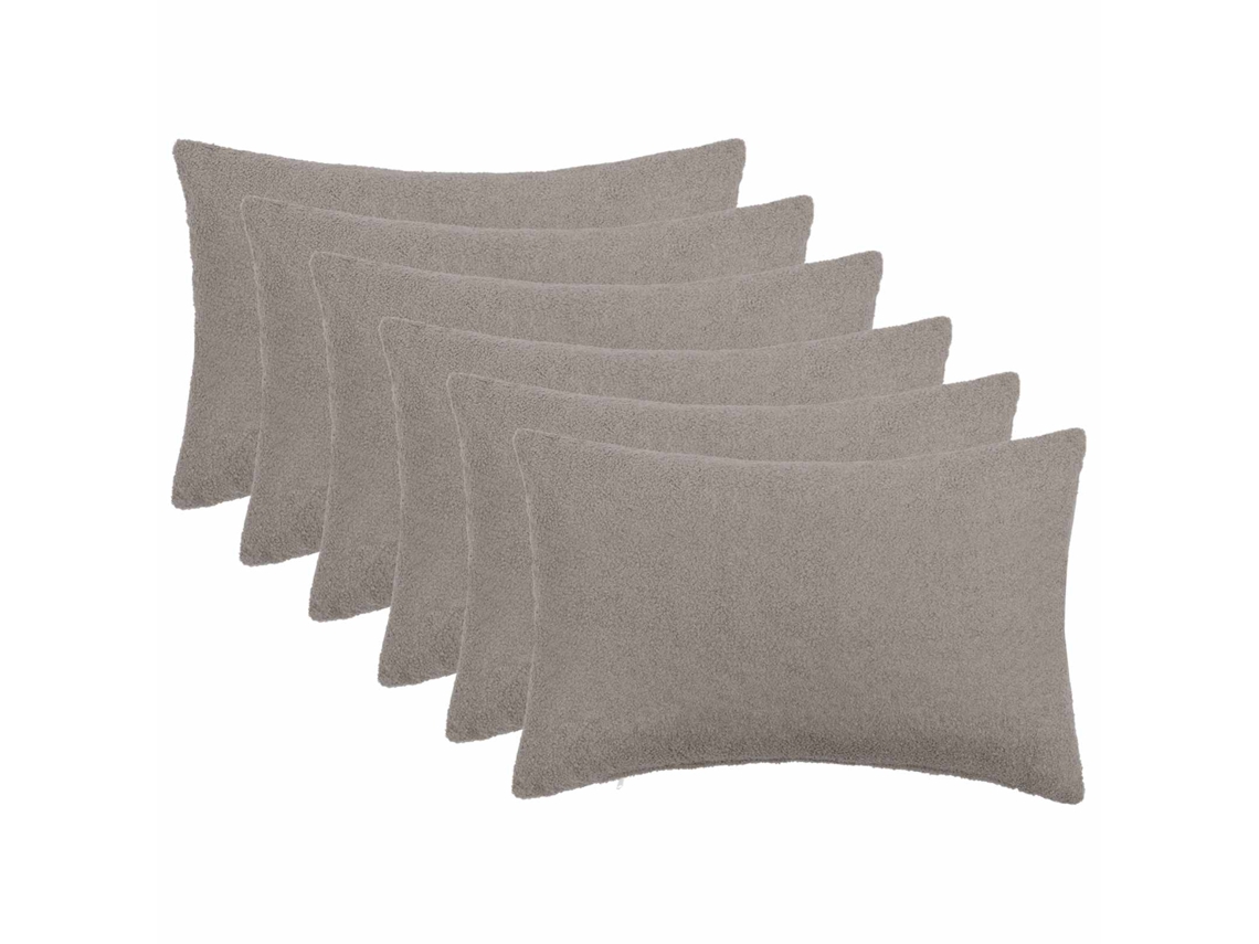 Vidaxl Capa Almofada 6 Pcs Heerlen Cinzento-claro 40 X 60 Cm Bouclé
