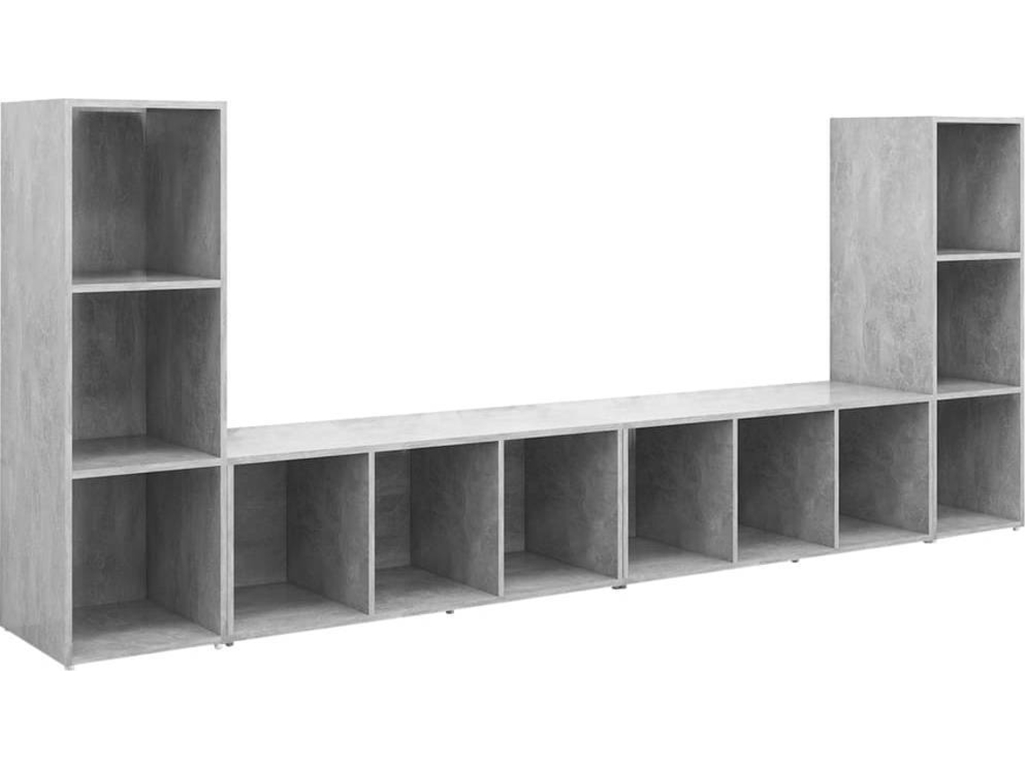 Tv Cabinet Set, Tv Cabinet Sets Vidaxl Cinzeto Madeira Processada (n/a)