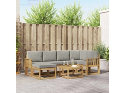 Vidaxl Conjunto De Sofás Para Exterior 7 Pcs Branco E Cinzento-claro
