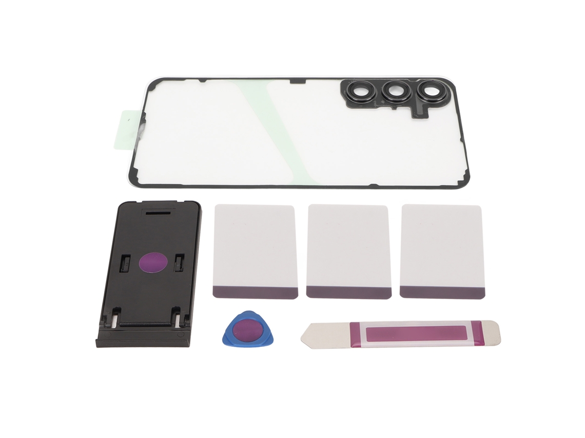 Aetheria tampa Traseira de Vidro Transparente com Lente Câmera e Ferramentas para Galaxy S23