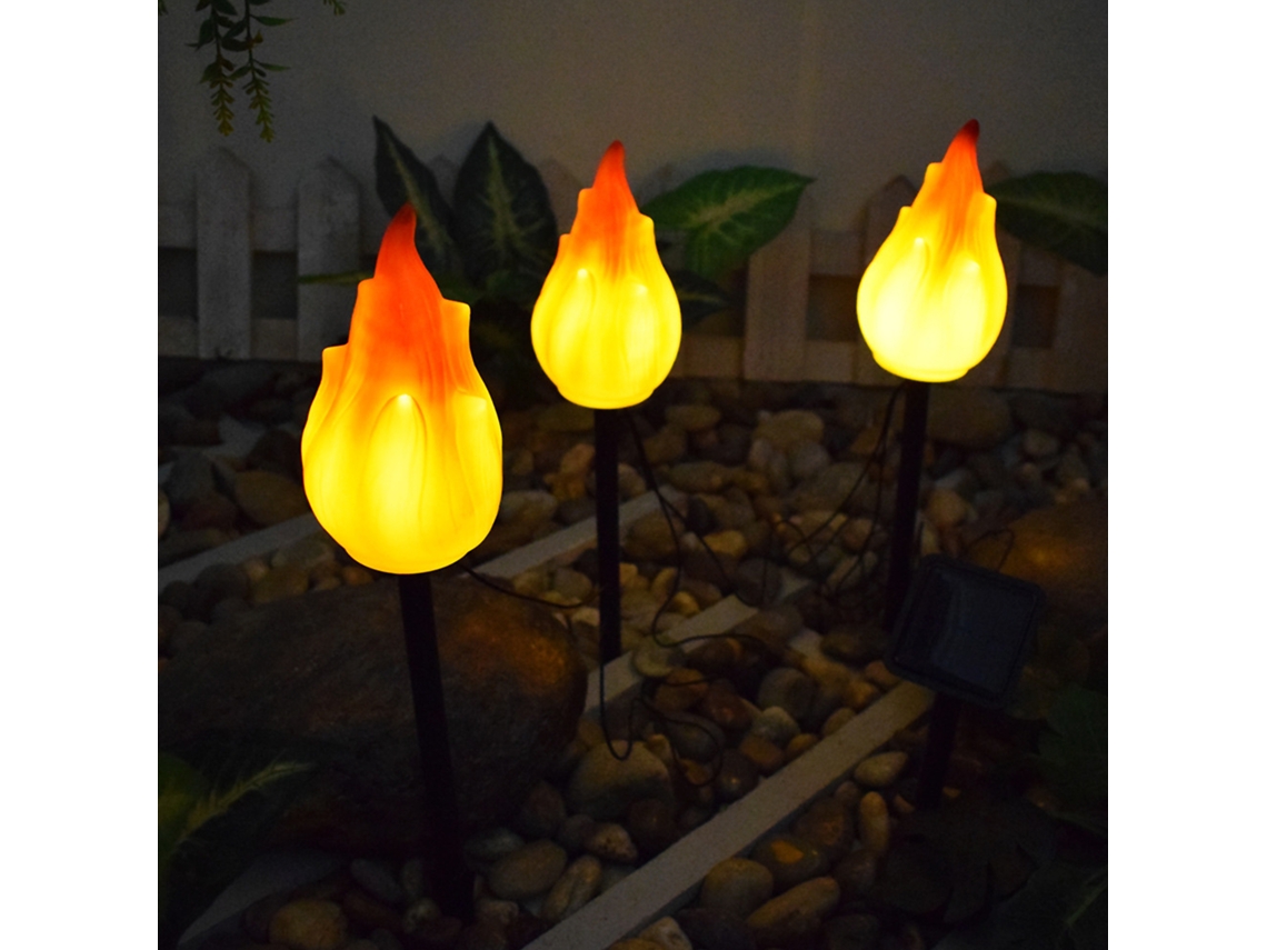 2026 lâmpada de Chama Simulada Solar Transnacional para Decoração de Pátio, Iluminação Criativa de Jardim Ao Ar Livre, 1 para 3