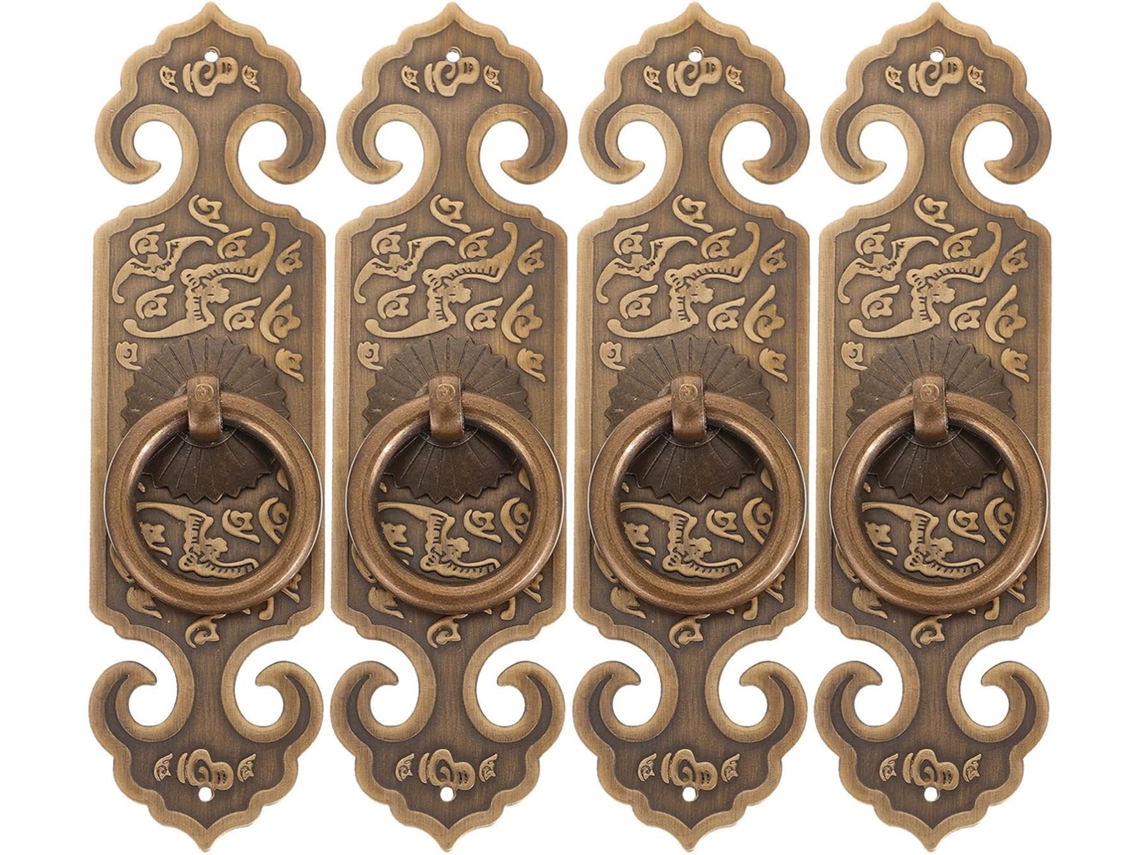 Conjunto De 4 Puxadores Cobre Para Portas E Armários Cozinha, Com Design Ergonômico Vintage E Instalação Em Superfície
