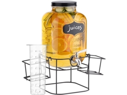Limoneira De 5l - Dispersor De Bebidas Com Chave - Espelho De Água - Guarda-líquido Com Dois Recipientes - Estilo Clássico - Para Bebidas Frios