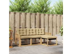 Vidaxl Conjunto De Sofás Para Exterior 4 Unid. Branco E Bege