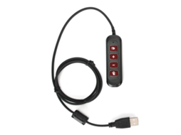Adaptador Mali H901 com plugue USB QD para fone de ouvido com volume ajustável para equipamentos de call center, 3,5 mm, vermelho.