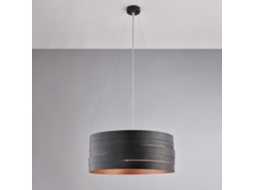 Mambo Suspenso Em Ferro Lacado Preto Com Deco Exterior E Decorao Pretos. Interno Em Cobre Antigo Com Cabos De Ao Regulveis ??3 Luzes 120 45 Belight