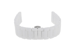 Pulseira de substituição de cerâmica para smartwatch com fivela de aço, branca, 18 mm Ly Ebike
