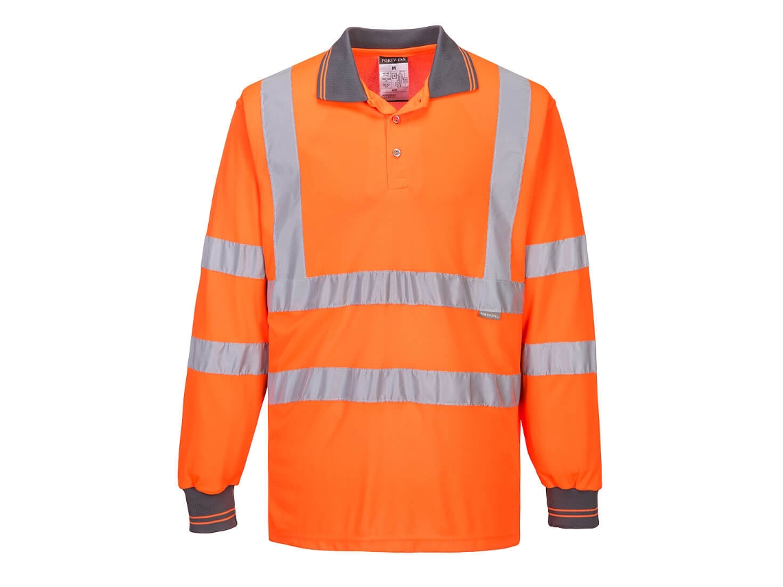 Polo Manga Longa Alta Visibilidade Conforto E Durabilidade / Laranja / M Portwest