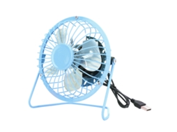 Ventilador Usb Mini Portátil Mesa Ferro Forjado Azul