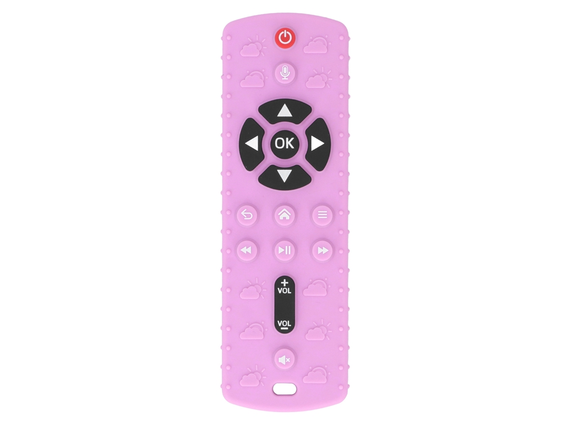 Mali brinquedo Mordedor Forma Controle Remoto Tv Silicone Seguro Educativo Sensorial Bebê Rosa