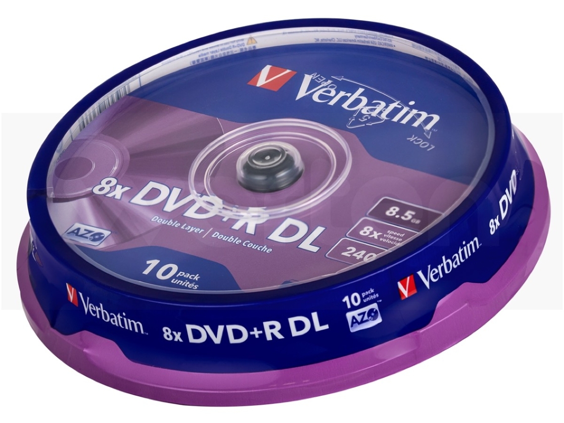 DVD+R VERBATIM 8.5GB Doble Layer Cake 10