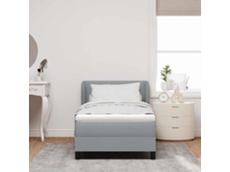 Vidaxl Cama Box Com Cabeceira Cinzento-claro 80 X 200 Cm Tecido
