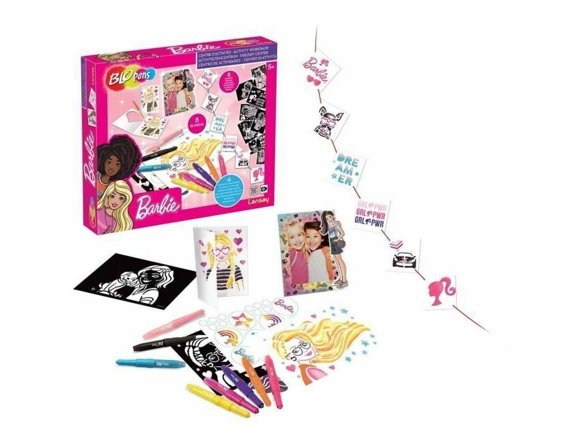 Jogo Criativo LANSAY Desenhos para Pintar Blopens Super Barbie