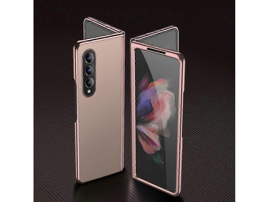 Capa De Couro Cromado Para Samsung Galaxy Z Fold4