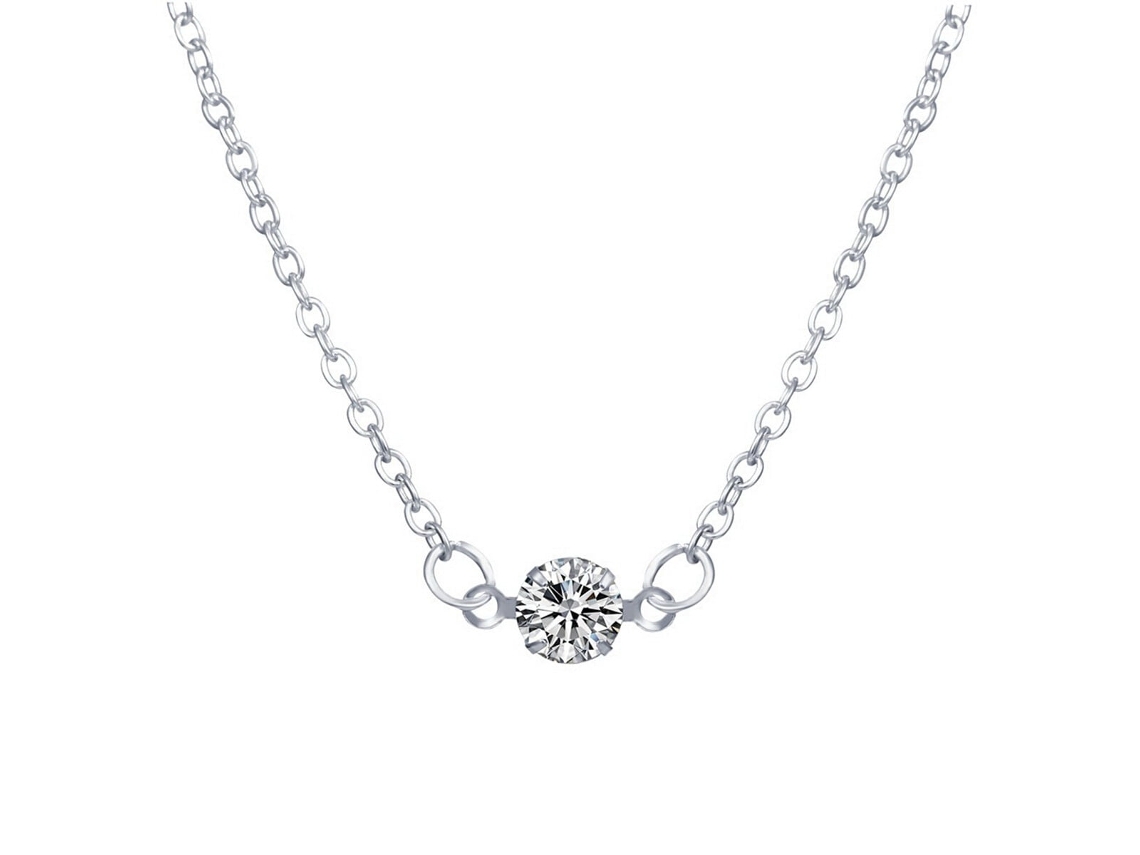 Colar De Diamante Simples (prata)