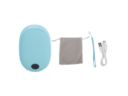 Calentador De Manos Eléctrico Usb Recargable Ajustable Con Pantalla Lcd Portátil Para Invierno Azul