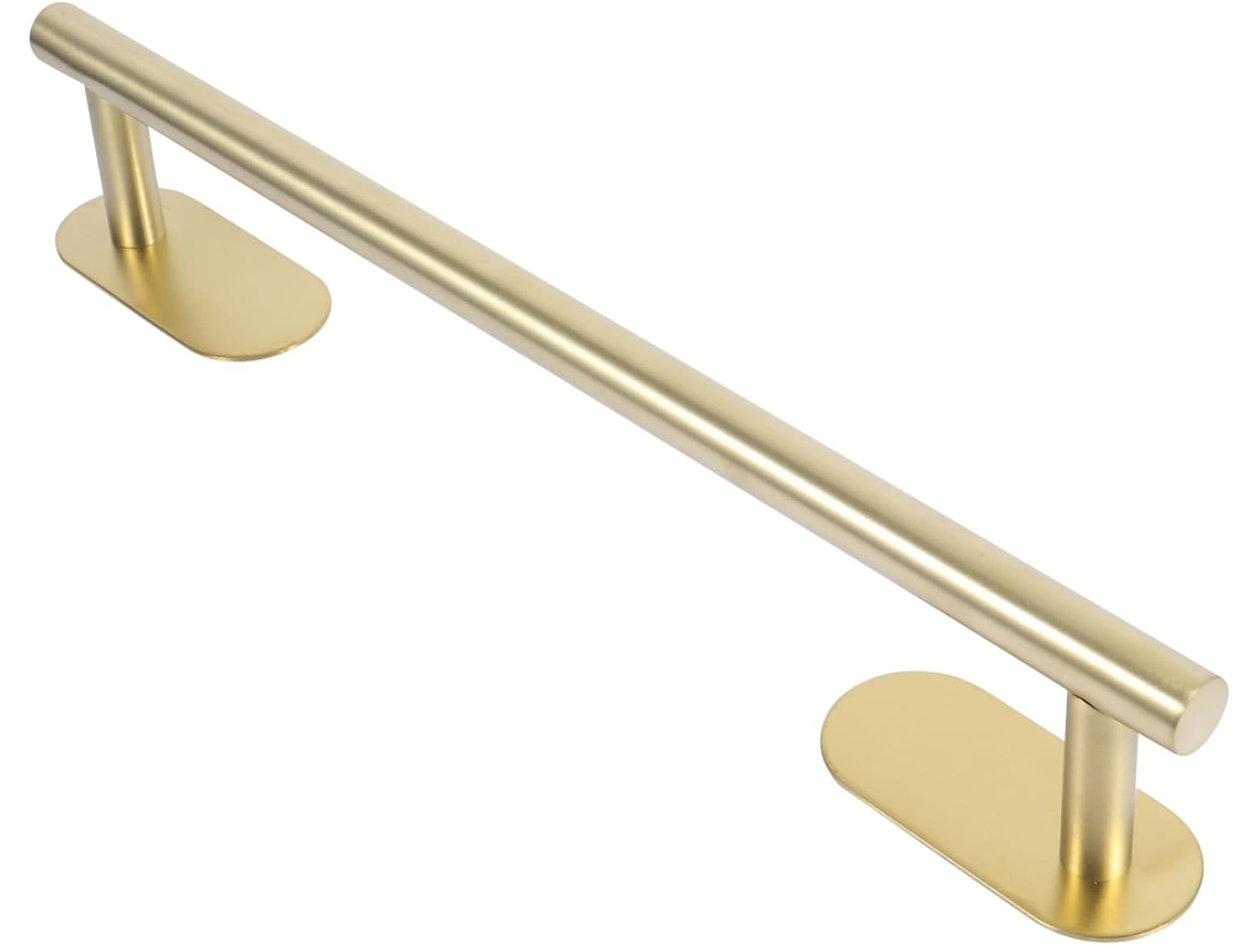 Suporte De Toalha Parede Em Aço Inoxidável 304com Acabamento Dourado Escovado, Sem Necessidade De Furar, Para Banheiro