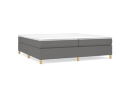 Estrutura de Cama com Molas Tecido Cinzento Escuro MAISON EXCLUSIVE (200x200 cm)