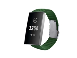 Bracelete Silicone Stripe Adaptável Fitbit by Google Charge 4 Verde