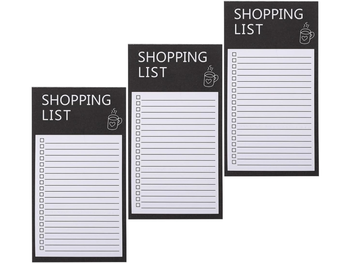 Bloc-notes Magnétique Pour Courses, Lote De 3, Papel Noir
