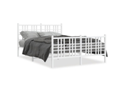 Estrutura de Cama com Cabeceira e Pés Metal Branco MAISON EXCLUSIVE 120x200 cm
