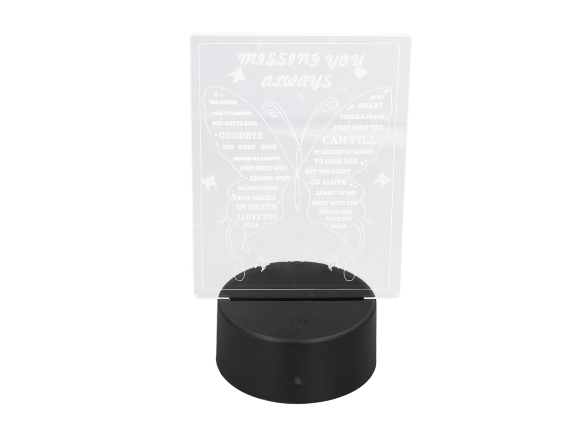Lâmpada Noturna 3d 7 Cores Controle Táctil Usb Bateria