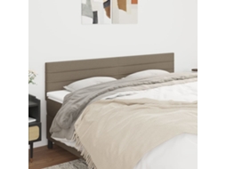 Cabeceira Cama 2 Pcs Tecido 90x5x78/88 Cm Cinzento-acastanhado