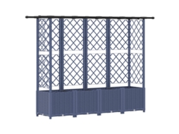 Vidaxl Cama Elevada Com Treliça E Telhado Cinzento 202 X 40 X 138 Cm